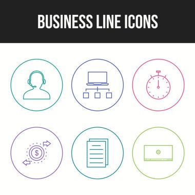 6 Güzel İş Satırı vektör simgesi