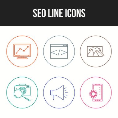 Kişisel ve ticari kullanım için Seo satırı vektör simgesi