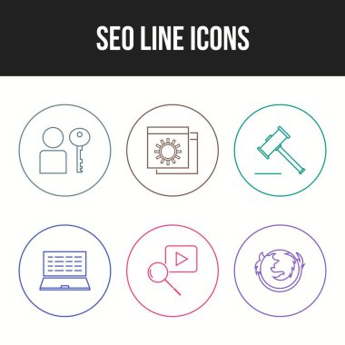 Ticari ve kişisel kullanım için 6 Satır Seo simgesi