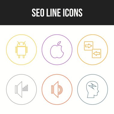 6 Güzel İş ve Seo simgesi seti