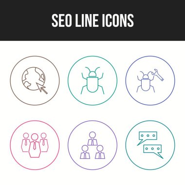 6 Güzel İş ve Seo simgesi seti