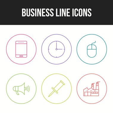 Oe kümesinde 6 Eşsiz vektör simgesi