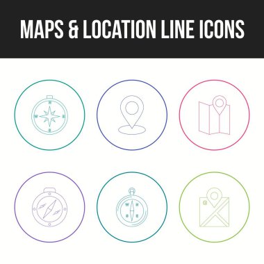 Güzellik Falı Haritaları & konum çizgisi simgesi seti