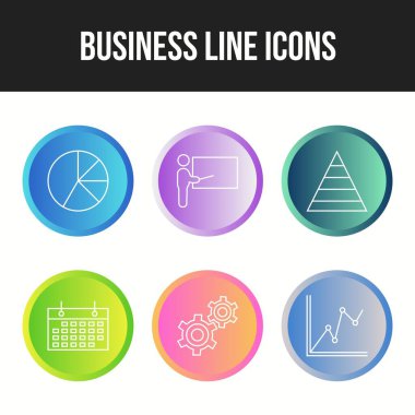 6 Satır Eşsiz İş vektör simgesi belirlendi