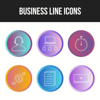 6 Güzel İş Satırı vektör simgesi