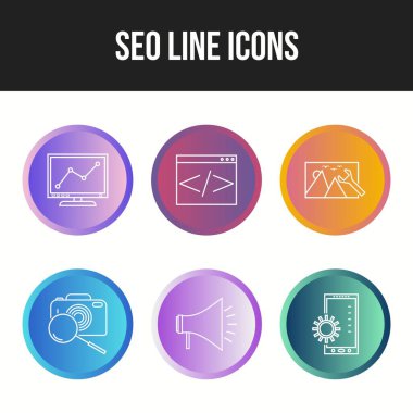 Kişisel ve ticari kullanım için Seo satırı vektör simgesi