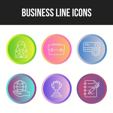 Kişisel ve ticari kullanım için 6 Simge İş Seti.