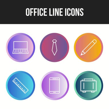 Ofis çizgisi vektör simgelerinin eşsiz simgesi