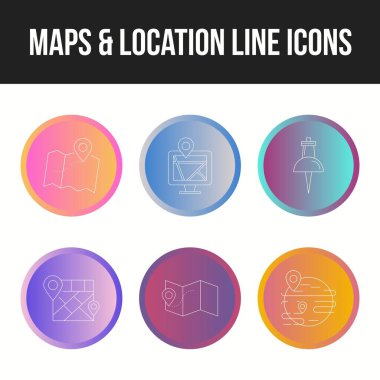 Eşsiz haritalar & konum 6 satır simgeleri