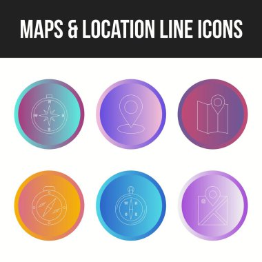 Güzellik Falı Haritaları & konum çizgisi simgesi seti