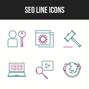 Ticari ve kişisel kullanım için 6 Satır Seo simgesi