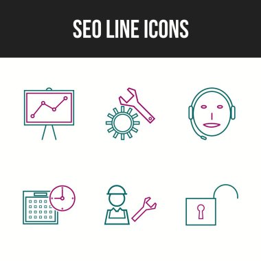 Bir kümede 6 Eşsiz vektör simgesi