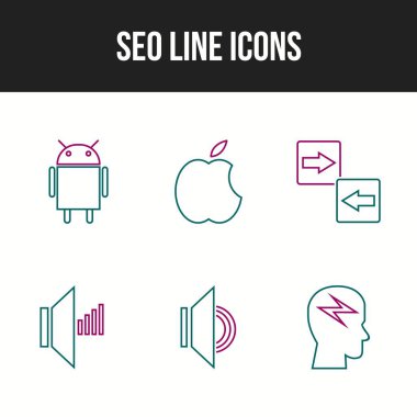 6 Güzel İş ve Seo simgesi seti