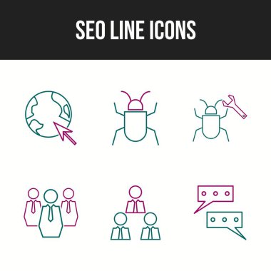 6 Güzel İş ve Seo simgesi seti