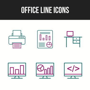 Bir kümede 6 Eşsiz vektör simgesi.