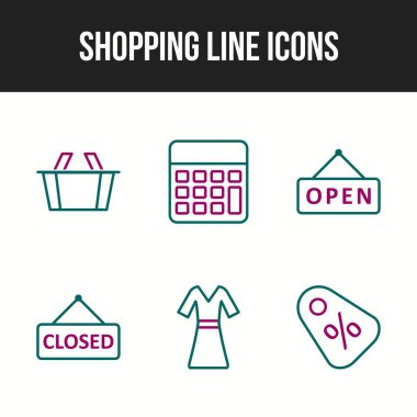 Alışveriş çizgisi simgelerinin eşsiz simgesi