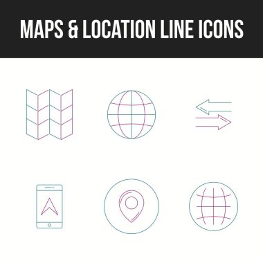 Eşsiz haritalar & konum 6 satır simgeleri