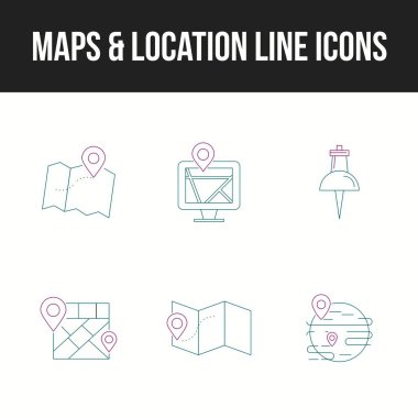 Eşsiz haritalar & konum 6 satır simgeleri