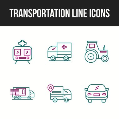 Güzel ulaşım eşsiz satır simgesi seti 