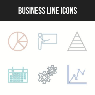 6 Satır Eşsiz İş vektör simgesi belirlendi