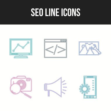 Kişisel ve ticari kullanım için Seo satırı vektör simgesi