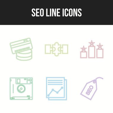 Bir kümede 6 Eşsiz vektör simgesi