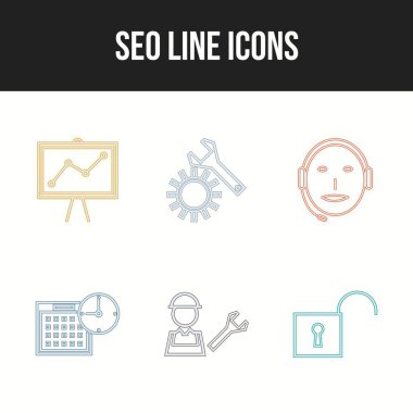 Bir kümede 6 Eşsiz vektör simgesi