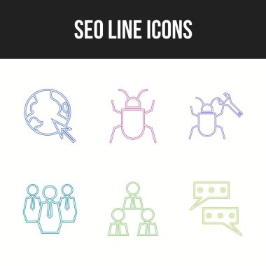 6 Güzel İş ve Seo simgesi seti