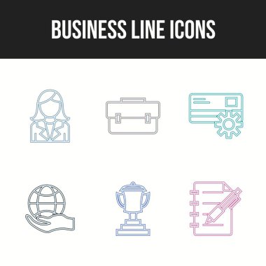 Kişisel ve ticari kullanım için 6 Simge İş Seti.