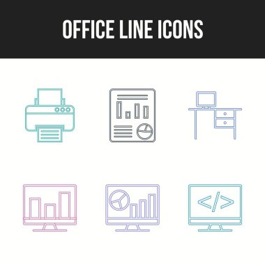 Bir kümede 6 Eşsiz vektör simgesi.