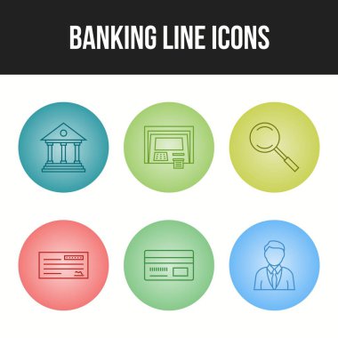 Kişisel ve ticari kullanım için bir sette 6 bankacılık simgesi