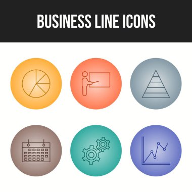 6 Satır Eşsiz İş vektör simgesi belirlendi