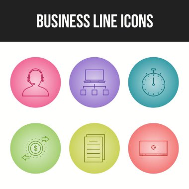 6 Güzel İş Satırı vektör simgesi