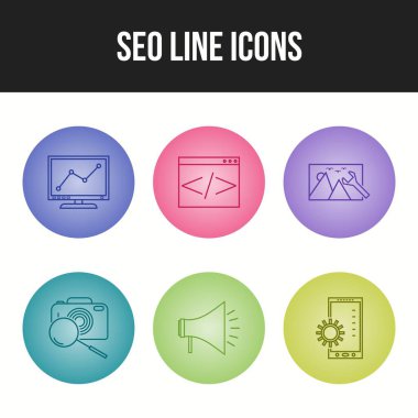 Kişisel ve ticari kullanım için Seo satırı vektör simgesi