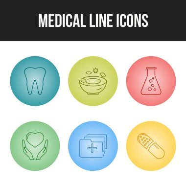 Güzel 6 tıbbi vektör simgesi paketi
