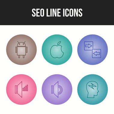 6 Güzel İş ve Seo simgesi seti