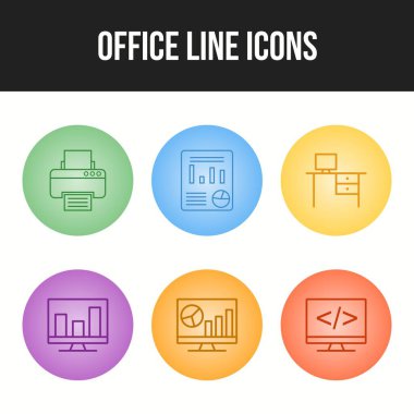 Bir kümede 6 Eşsiz vektör simgesi.