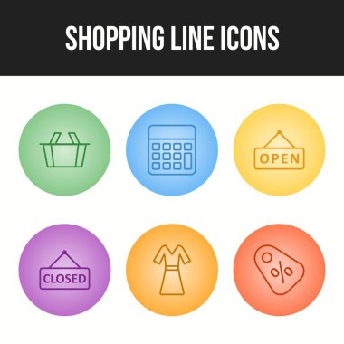 Alışveriş çizgisi simgelerinin eşsiz simgesi