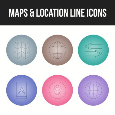 Eşsiz haritalar & konum 6 satır simgeleri