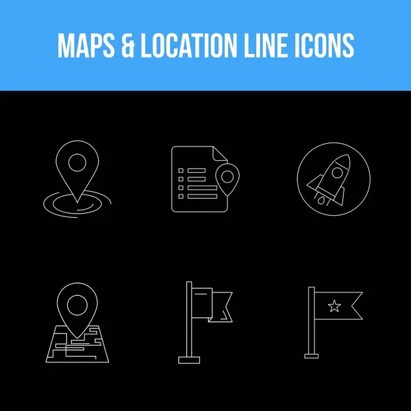 Conjunto Ícones Únicos Mapas Ícones Linha Localização — Vetor de Stock