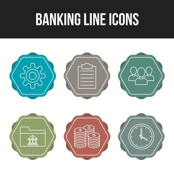 6 Güzel Bankacılık Çizgisi vektör simgesi