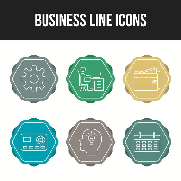 6 Unique Business Line vector icon set