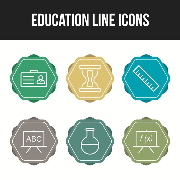 Beautiful Six Education & Schooling Line Icon set