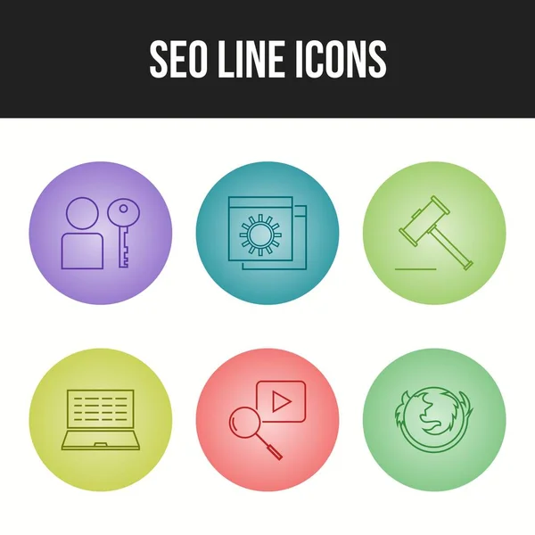 Line Seo Иконки Коммерческого Личного Использования — стоковый вектор