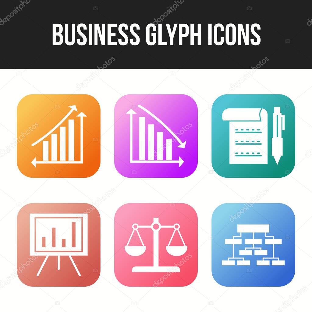 Beautiful 6 icons pack of business vector icons
