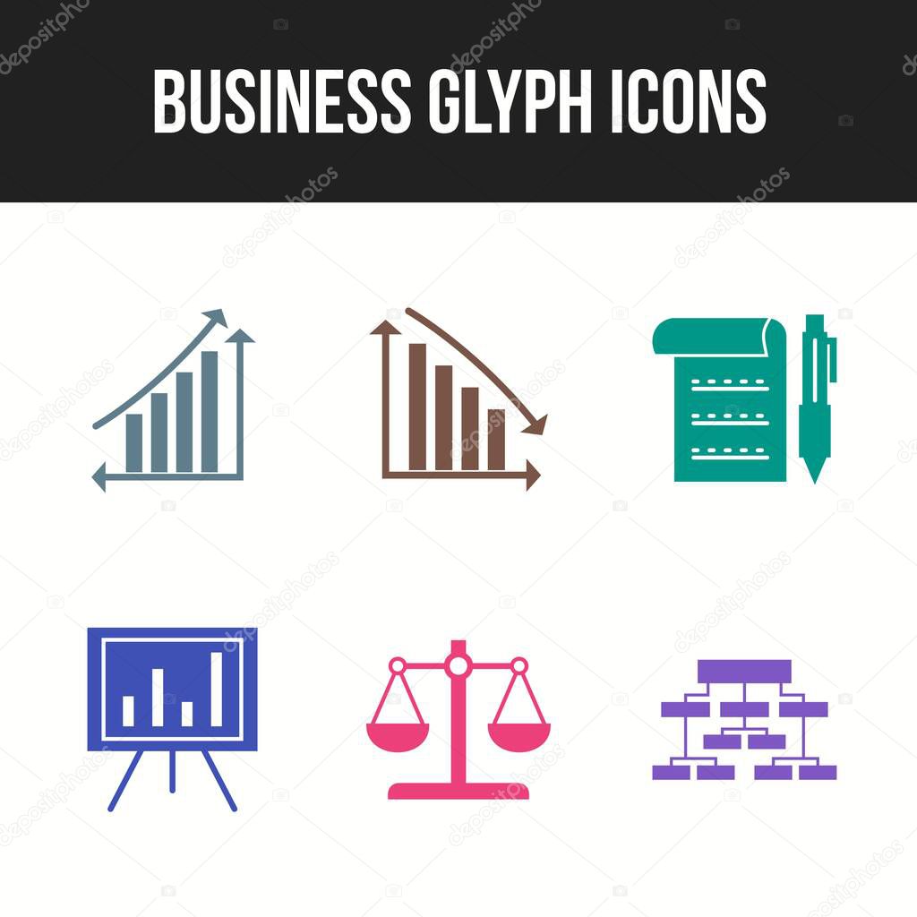 Beautiful 6 icons pack of business vector icons