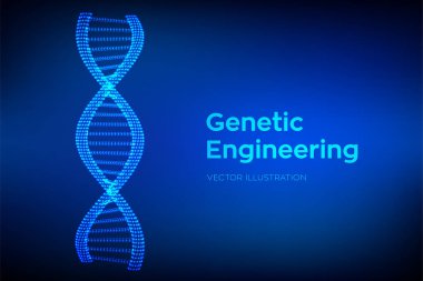 DNA dizisi. Tel kafes DNA molekülleri yapı mesh. DNA kodu düzenlenebilir şablonu. Bilim ve teknoloji konsepti. Vektör Illustration.
