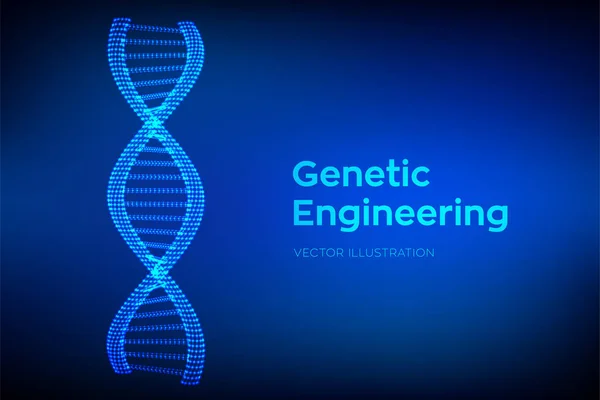 DNA dizisi. Tel kafes DNA molekülleri yapı mesh. DNA kodu düzenlenebilir şablonu. Bilim ve teknoloji konsepti. Vektör Illustration. — Stok Vektör