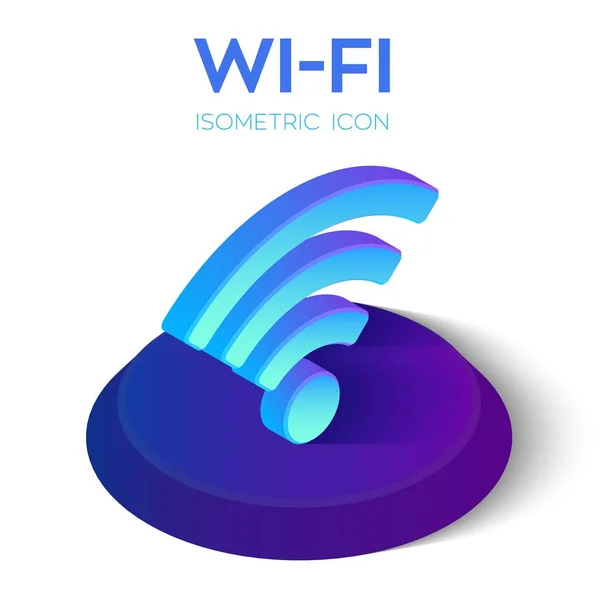 Icona isometrica Wi-Fi. Segno Wi-Fi isometrico 3D. Creato per dispositivi mobili, Web, arredamento, prodotti di stampa, applicazione. Perfetto per web design, banner e presentazione. Illustrazione vettoriale. — Vettoriale Stock