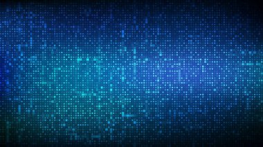 İkili kod arka planı. Dijital ikili veri ve dijital kod arkaplanı. Soyut gelecekçi siber uzay. 1.0 basamaklı matris arkaplanı. Kodlama ya da Hacker konsepti. Vektör illüstrasyonu.